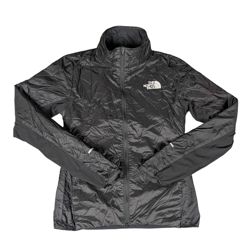The North Face Jacket Womens XS Black Full Zip Reflective Running Hiking EX
